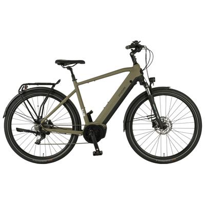 E-Bike PROPHETE "Entdecker 4.0" Gr. 54, grau (moosgrau, schwarz), Elektrofahrräder, 54cm, 28 Zoll (71,12cm), Pedelec, Elektrofahrrad für Herren, Topseller