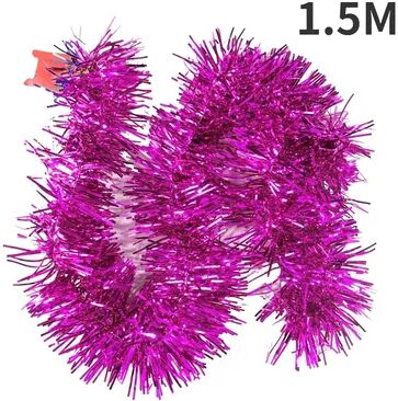 Combo Retail Shop Christmas PVC Tinsel Ribbon Garlands, Colorful Star Ornaments For Tree And Home Decor b rose Red