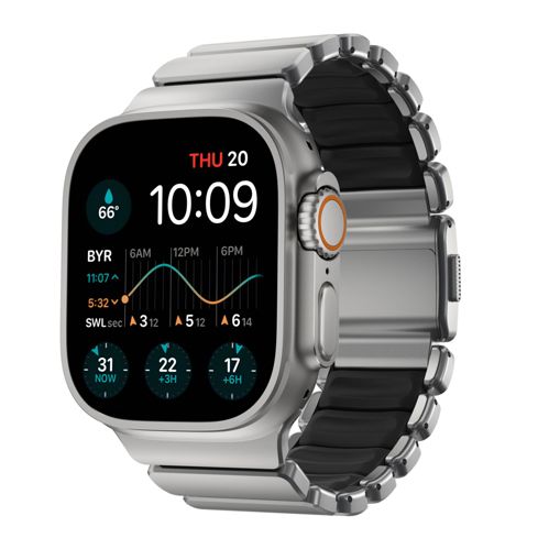 Nomad Stratos Band Titanium Natural 49mm Black