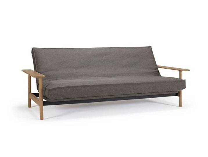 Schlafsofa Barrea Webstoff/Cord mit Lattenrost und Aufbewahrungstuch Mischgewebe 92x230x100cm Sand