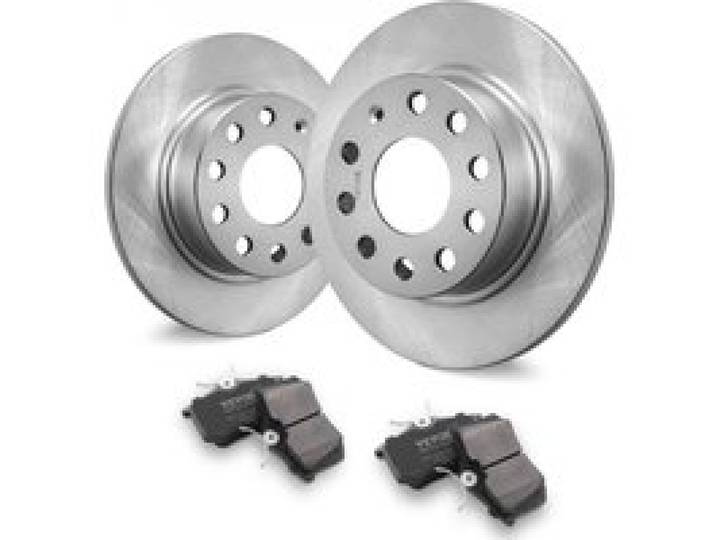 VEVOR Hinterradbremsen-Set, kompatibel mit Audi A3 (8P), VW Golf 5 6, Seat LEON, SKODA OCTAVIA, ALTEA, Bremsscheiben, Keramik-Bremsbeläge, Ersatzset, 253 mm Hinterradscheiben