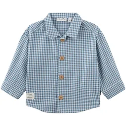 Sanetta Flanellhemd langarm Karo, blau | natur, 68