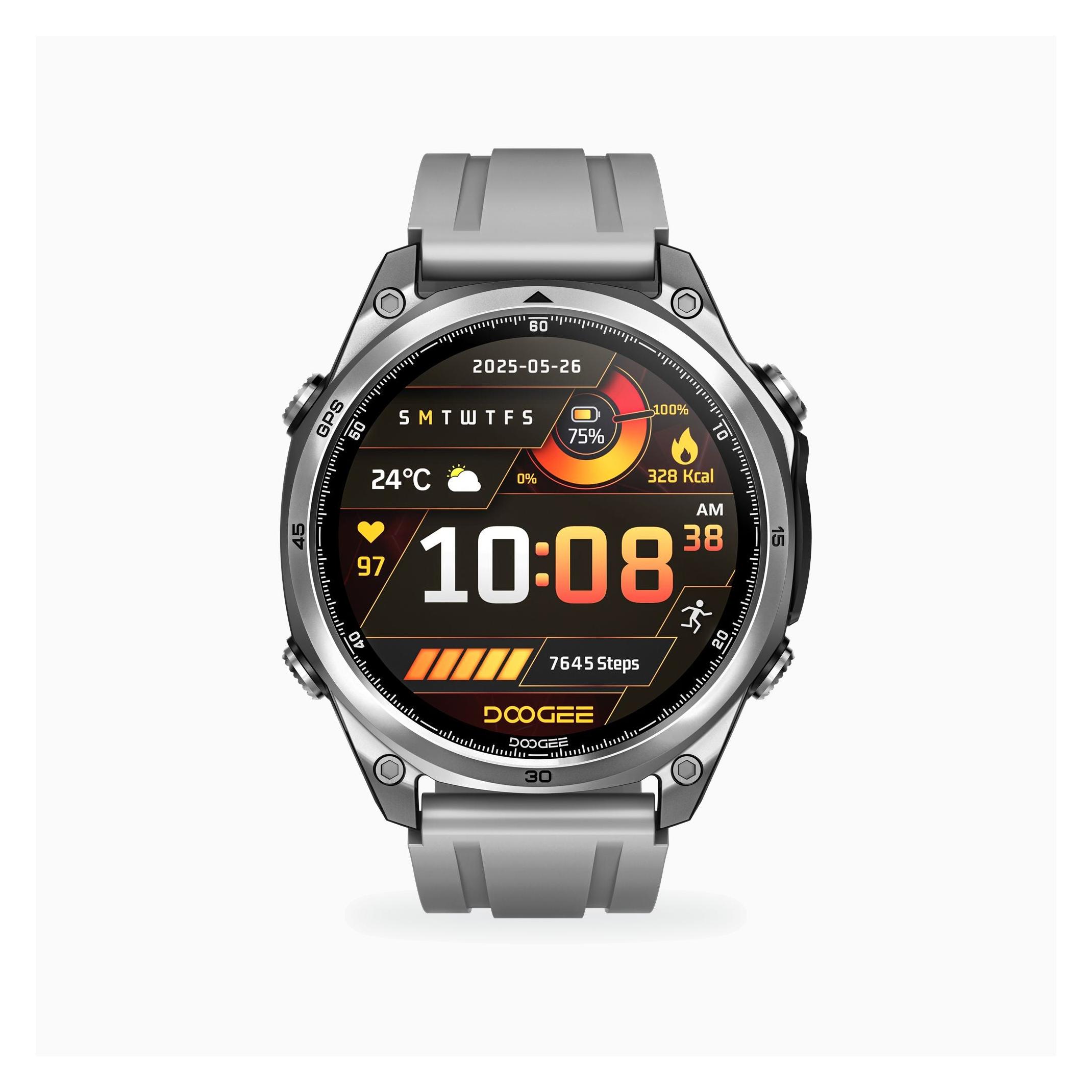 Doogee Anywise W1 5ATM water-resistant smartwatch with GPS Silver (ohne SIM) (DGR01-CP003-00)