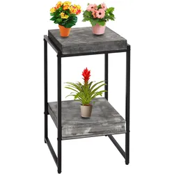 Blumentisch MCW-K71, Blumenregal Beistelltisch Pflanzregal, MVG-zertifiziert MDF Metall ~ dunkelgrau, 61cm