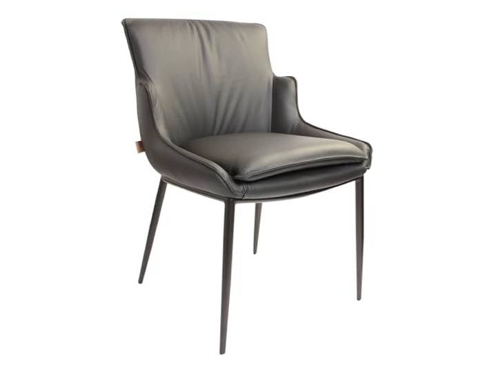 SIX Komfortabler Lusso Echtleder Stuhl - Hochwertiges Rindsleder, belastbar bis 150 kg, ergonomisch, stabil, ideal für Esszimmer, Büro, Konferenzraum - in Schwarz