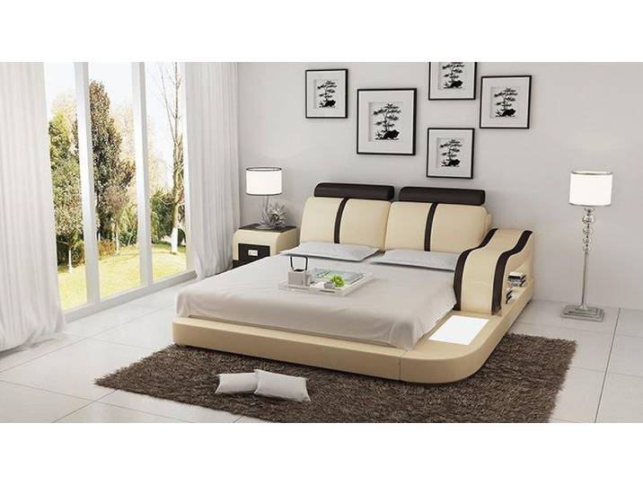 Xlmoebel Polsterbett Luxus Bett Design LB8811 aus Leder in edler Optik (Bett, Bett LB8811), Hergestellt in Europa