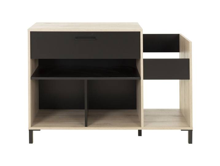 TV-Möbel Sacramento Eiche Dekor/schwarz Holzwerkstoff/ABS/Stahl verzinkt B 115 cm - TV-Möbel
