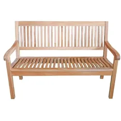 Lex Premium Teak Gartenbank Teakbank Parkbank Kingsbury Armlehnen nachhaltig 120cm : 120 cm