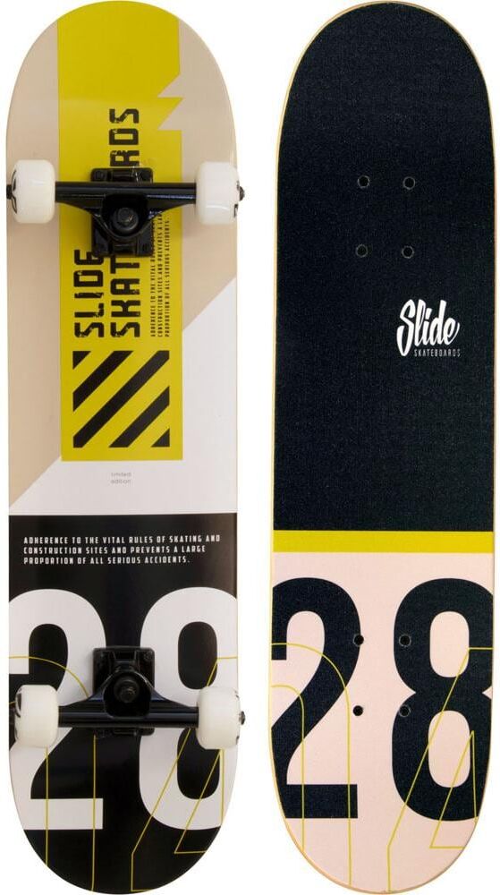 Skateboard "Slide Safety 31", gelb (schwarz, weiß, gelb), Skateboards, Skateboard schwarz, weiß, gelb Einheitsgröße