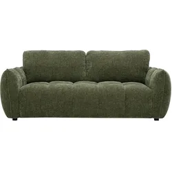3-Sitzer Designsofa aus Stoff mit strukturiertem Samteffekt in Khaki-Grün WONDER