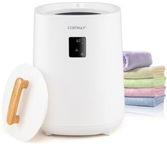 Costway 18L Large Towel Warmer with LED Display and Auto Shut off-White