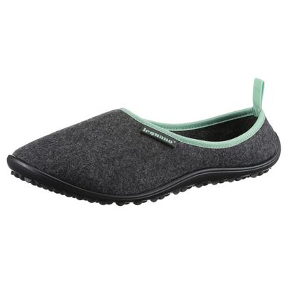 Barfußschuh LEGUANO "ACASA", Herren, Gr. 42, wärmend, bunt (anthrazit, mint), Textil, meliert, Schuhe Hausschuh Pantoffeln Barfußschuh, Bequemschuh, Hausschuh, Clog für volle Bewegungsfreiheit