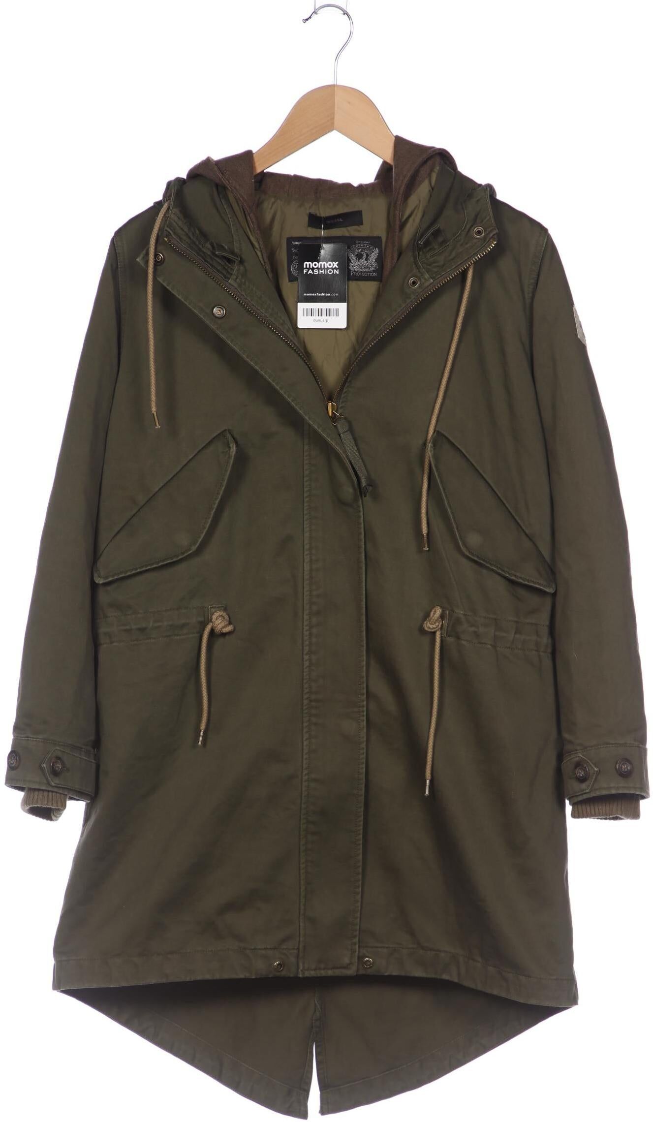 Diesel Damen Mantel, Grün, Gr. Xxs, Synthetik / Baumwolle / Wolle - Second Hand