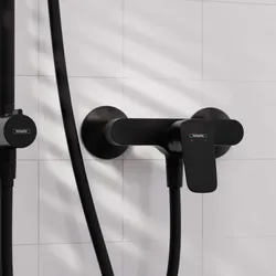 hansgrohe Logis Einhebel-Brause-Armatur 71600670 mattschwarz, Aufputz, 1 Verbraucher
