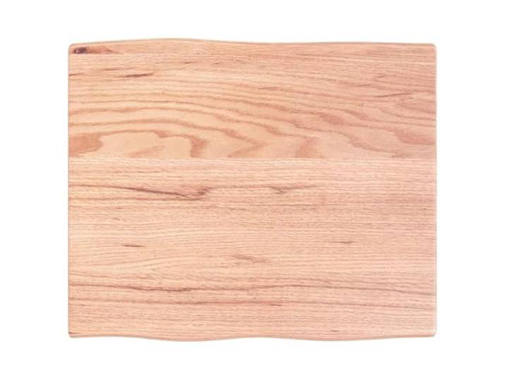HGPOTUY Tischplatte 60x50x2 cm Massivholz Eiche Behandelt Baumkante Massives Eichenholz, mittelbraun, dichte Maserung, lackierte Oberfläche, handgefertigt, Baumkante, DIY-Brett, Ersatzplatte