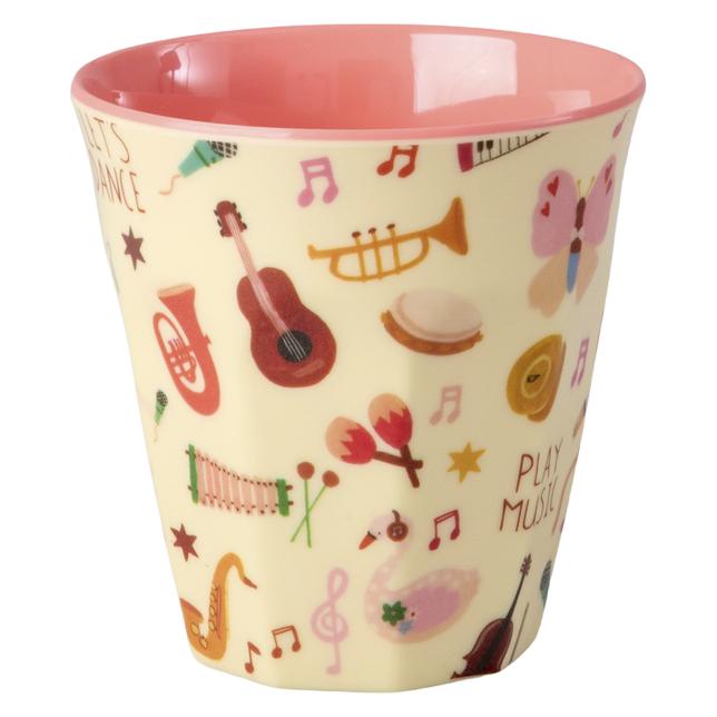 Rice - Melamine Kids Cup with Music Band Print - Pink - Small - 160 ml (5708315281477)