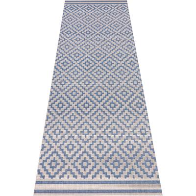 Teppich HANSE HOME "Raute" Gr. 12, blau, B:80cm H:8mm L:200cm, Kunstfaser, Teppiche, Teppich, In-& Outdoor, Wetterfest, Balkon, Läufer, Wohnzimmer, Terrasse, Raute