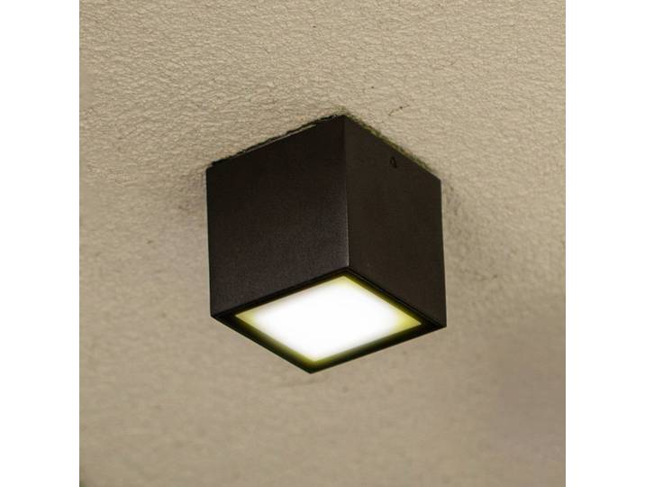 LUTEC LED-Außendeckenleuchte GEMINI, dunkelgrau, 9 x cm, IP65 GEMINI, alu / grau / zink, Aluminium, Modern, Deckenlampe