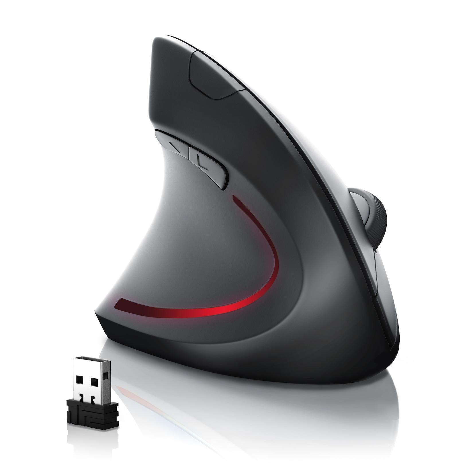 CSL ergonomische Maus, Funk, optische Funk Linkshänder Vertikal Mouse, gegen Mausarm/Tennisarm