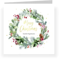 Weihnachtskarte: Weihnachtsfunkeln mit Foto in Weiß