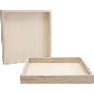 Creativ Company Holzrahmen mit hohem Rand, Größe 24,5x24,5x3 cm, 10 Stk