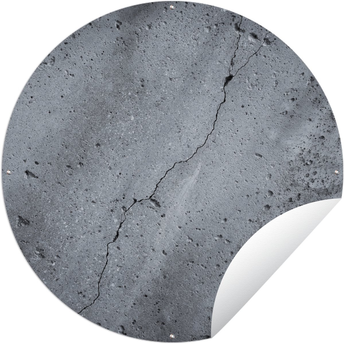Ronde Tuinposter Tuincirkel Beton - Grijs - Scheur - 60 x 60 cm