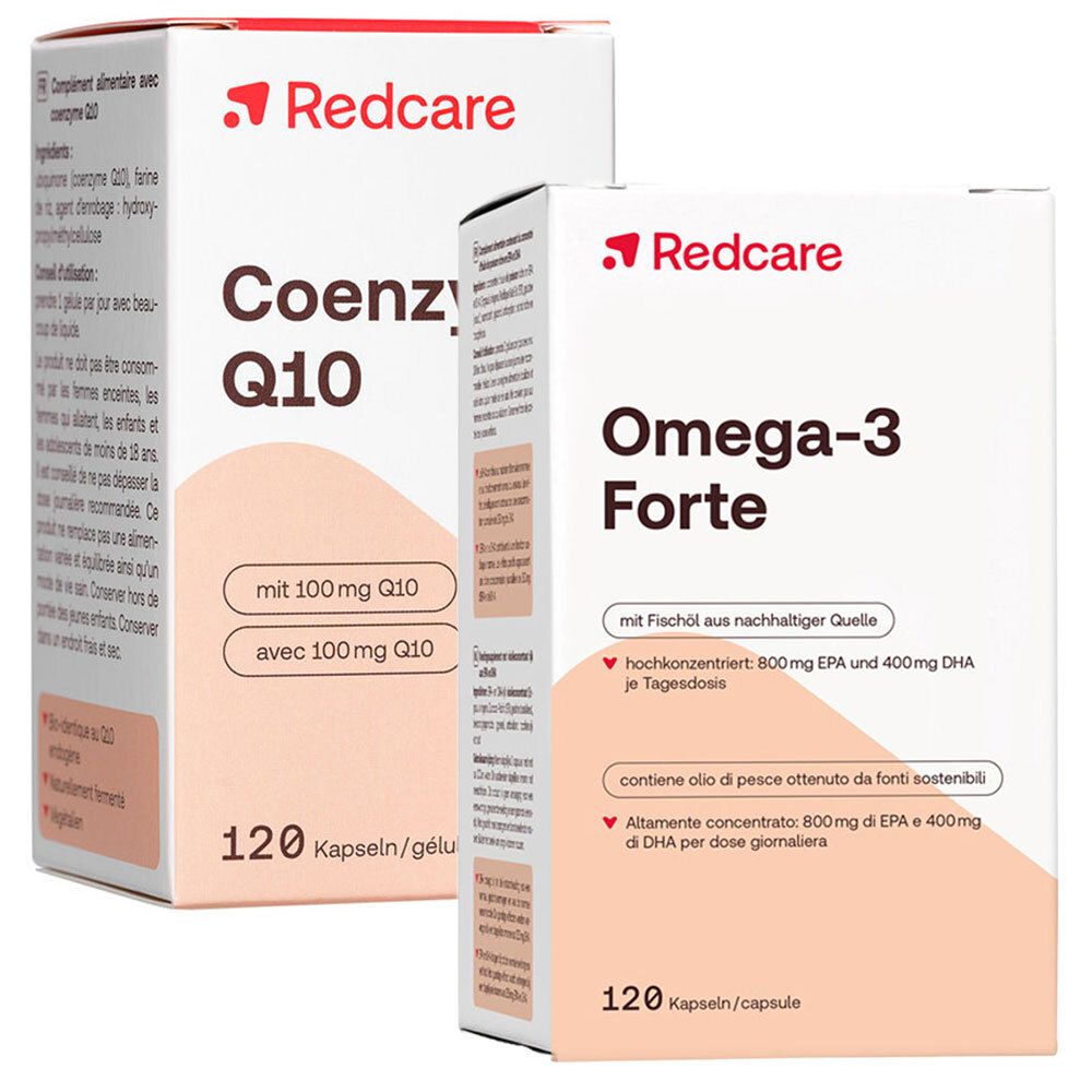 Redcare Omega-3 Forte + Coenzym Q10 120+120 St Set