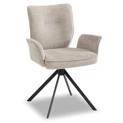 MAISON Stuhl Denver Stoff Grau Taupe