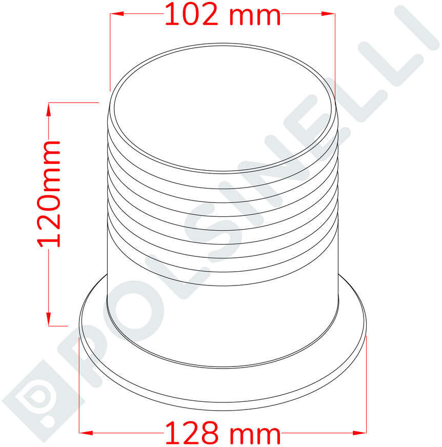 Polsinelli Embout cannelé Inox Garolla 100 PG 100