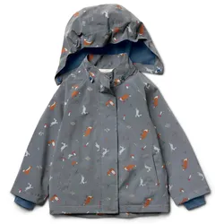 Tchibo - Kinder-Thermo-Regenjacke mit reflektierenden Elementen - Baby - Gr. 86/92 - silber/print