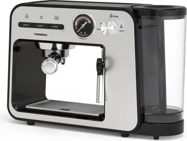 Tornado TST-693B-GS Koffiezetapparaat met capsules en gemalen koffie, 1 liter, 1450 W, Zilverkleurig