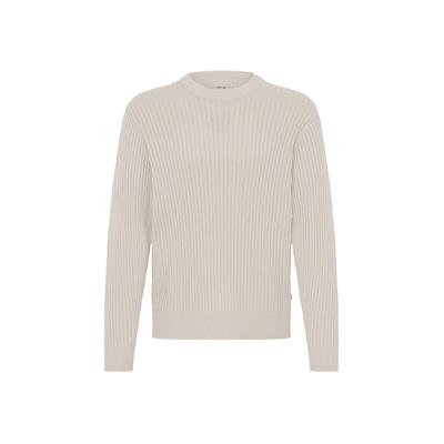 Rundhalspullover SOLID "SOLID SDVASIL", Herren, Gr. L, beige (oatmeal), 100% Baumwolle, unifarben, normal, Rundhals, Pullover Rundhalspullover
