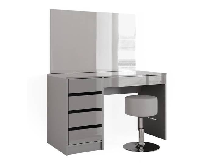 Coiffeuse avec miroir et tabouret gris 120x145cm