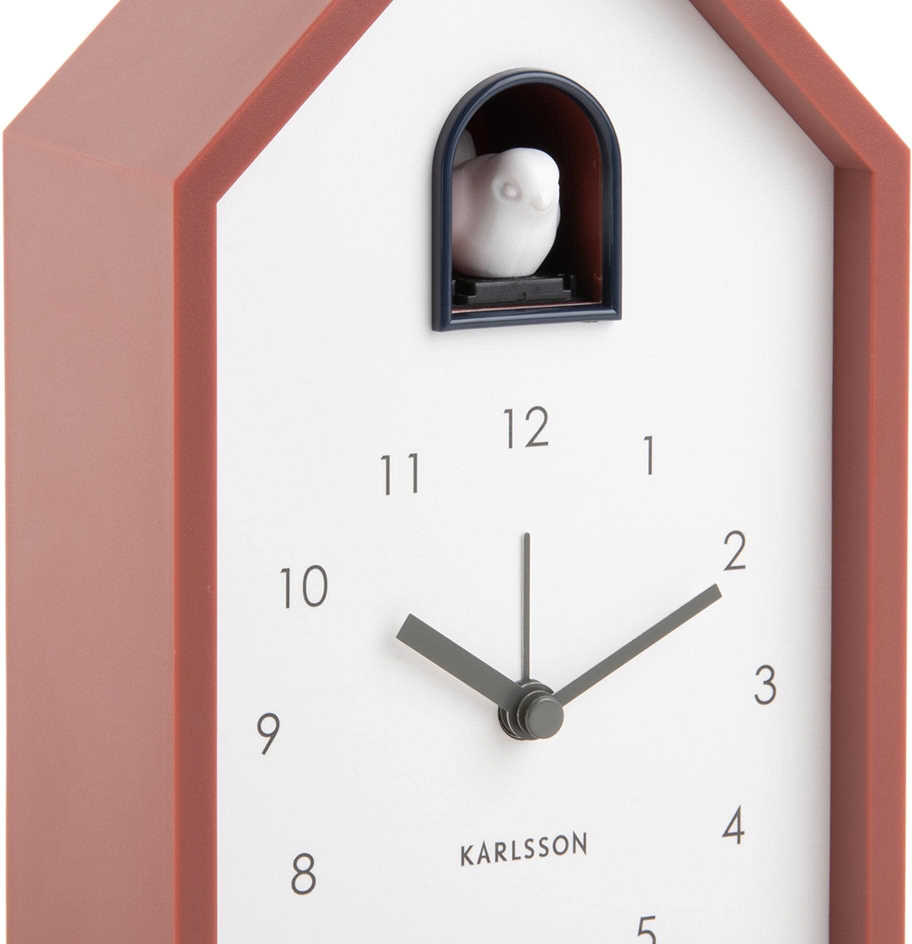 Wecker KARLSSON "Kuckuck", rot (hellrot), Wecker, Wecker hellrot Einheitsgröße
