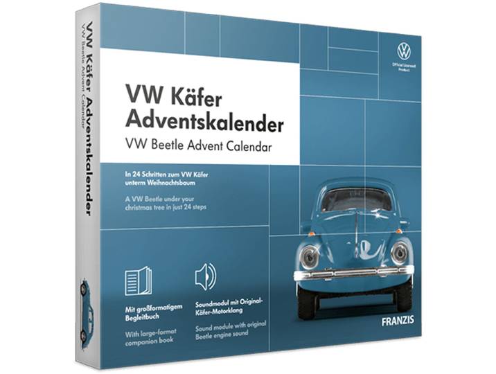 VW Käfer Adventskalender mit Soundmodul, Massstab 1:43