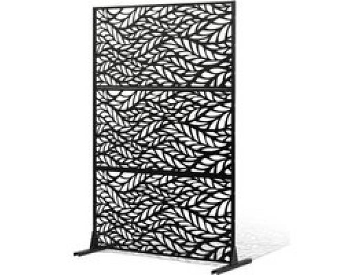 VEVOR Brise-vue en Métal, 120x183 cm, Panneau Intimité Autoportant avec Support, Écran de Confidentialité Décoratif, Paravent Séparateur Extérieur pour Patio, Balcon, Salle Intérieure, Jardin, Noir