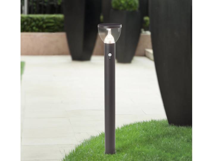 BRILLIANT Lampadaire solaire noir d'extérieur TULIP incl. détecteur de mouvement hauteur 92 cm 3W 430lm 3000K acier inoxydable/plastique