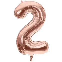 Folienballon "2", rosé, 86 cm