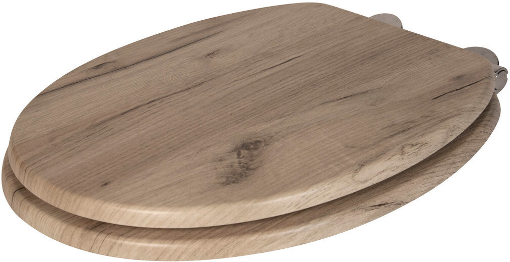 Croydex Corella Flexi-Fix Soft Close Wooden Toilet Seat Brown 5.8cm H X 37.8cm W X 45cm D