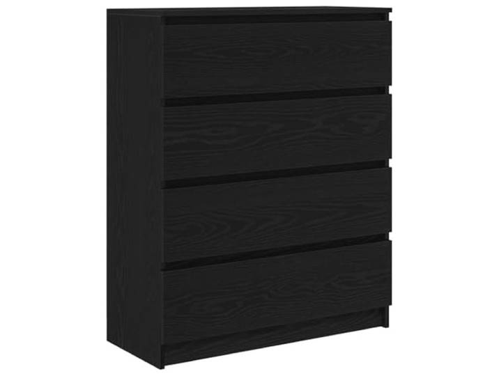 KPOTUERTU Sideboard Schwarz Eichen-Optik 80x35x99 cm Holzwerkstoff Minimalistischer Stil, robuster Holzwerkstoff, reichlich Stauraum, starke Oberplatte, pflegeleicht, vielseitig einsetzbar