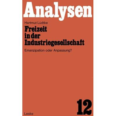 Freizeit in der Industriegesellschaft, Taschenbuch von Hartmut Lüdtke, VS Verlag für Sozialwissenschaften, 978-3-8100-0011-8