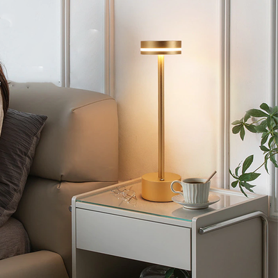 HomeDecorAndMore LLC Elegant LED Rechargeable Restaurant, Hotel, Bar Or Table Lamp Gold
