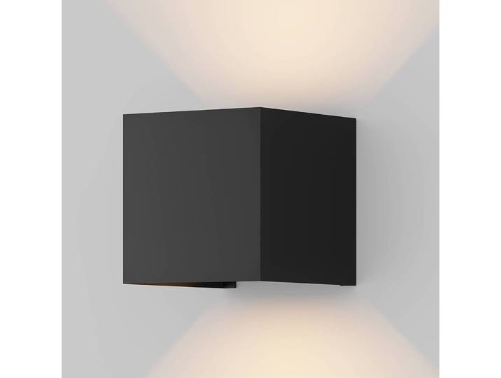 LED-Wandleuchte Fulton 10 x 10 x 10cm Schwarz/Schwarz