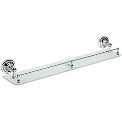 Brillantbad BETRO CHROM Glasablage Messing Glas Chrom 600x90x125 mm für Bad & Küche >> zum Bohren