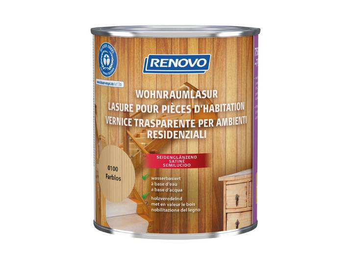 Renovo Wohnraumlasur Farblos 0.75 l Seidenglanz