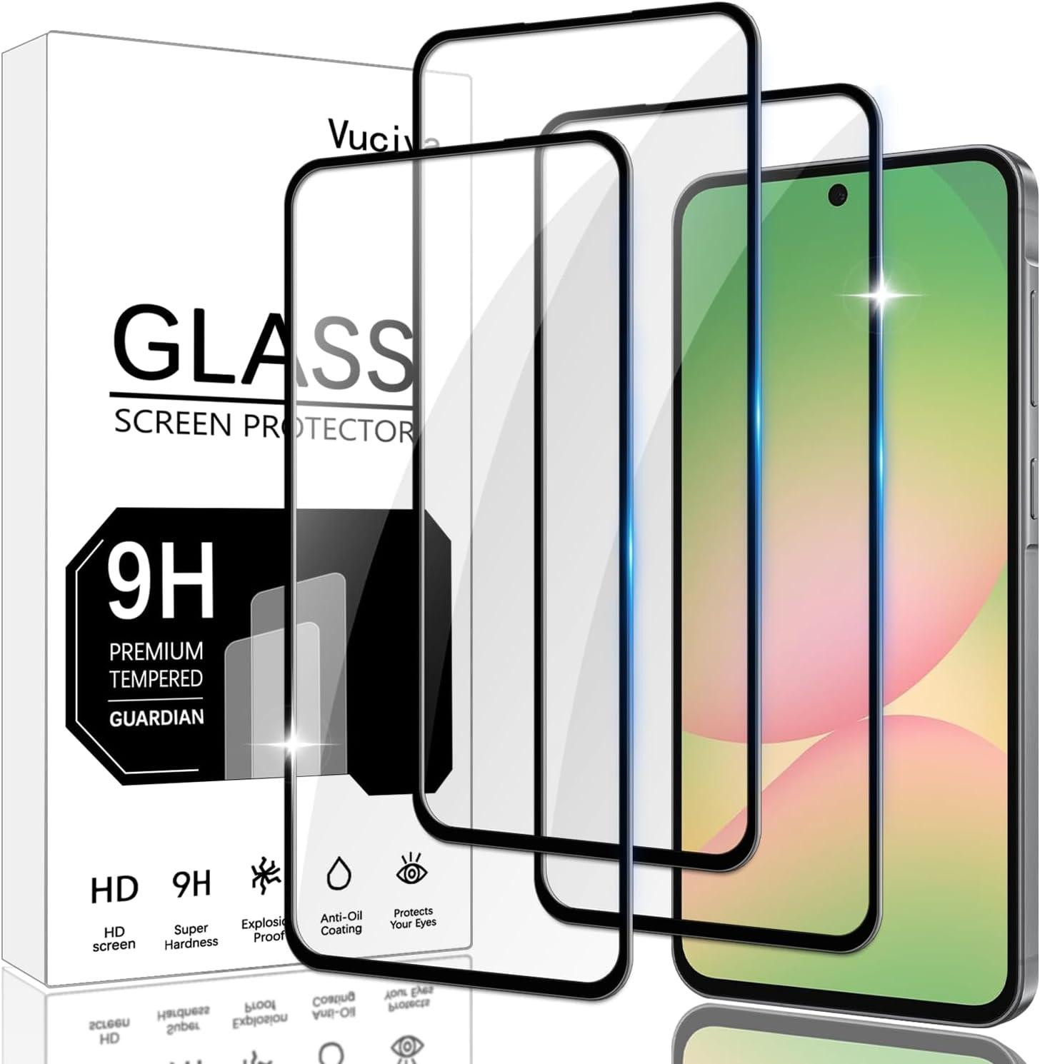 Set van 3 transparante pantserglas schermbeschermers met 9H hardheid voor smartphone
