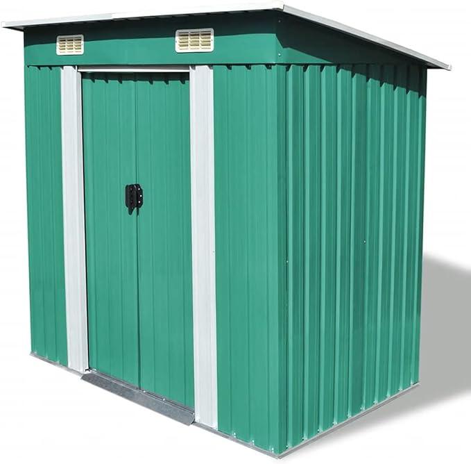 Gartenschuppen, Gerätehaus, Gartenhaus, Fahrradgarage, Geräteschuppen, Gartenhütte, Grün Metall