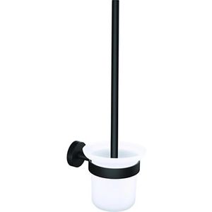 Tesa WC-Bürste Moon Black, weiß / schwarz, mit Kunststoffborsten & Glas-Bürstenhalter