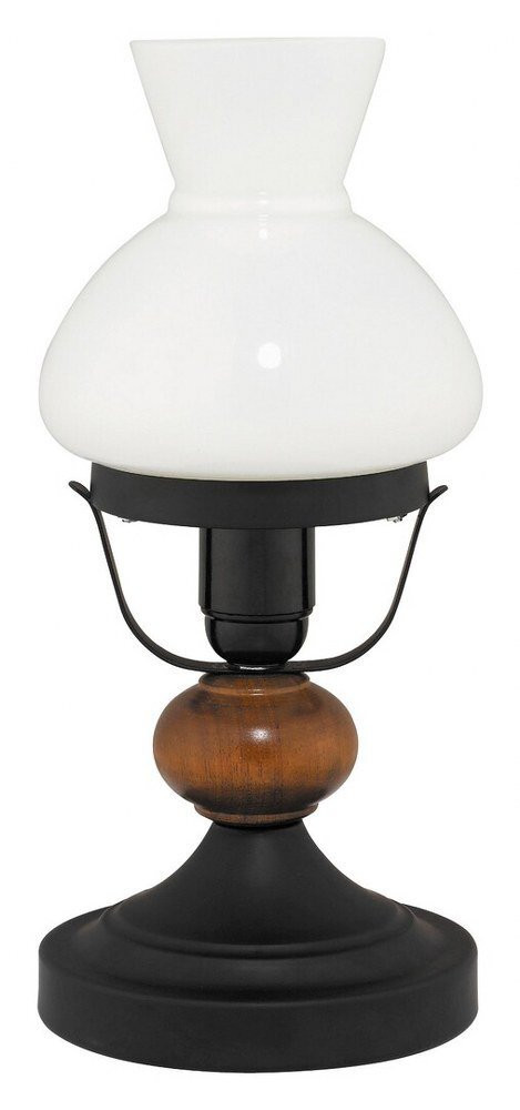 Rabalux Petronel Tafel lamp, Hout en Zwart, Rond, E27, Diameter: 17 cm