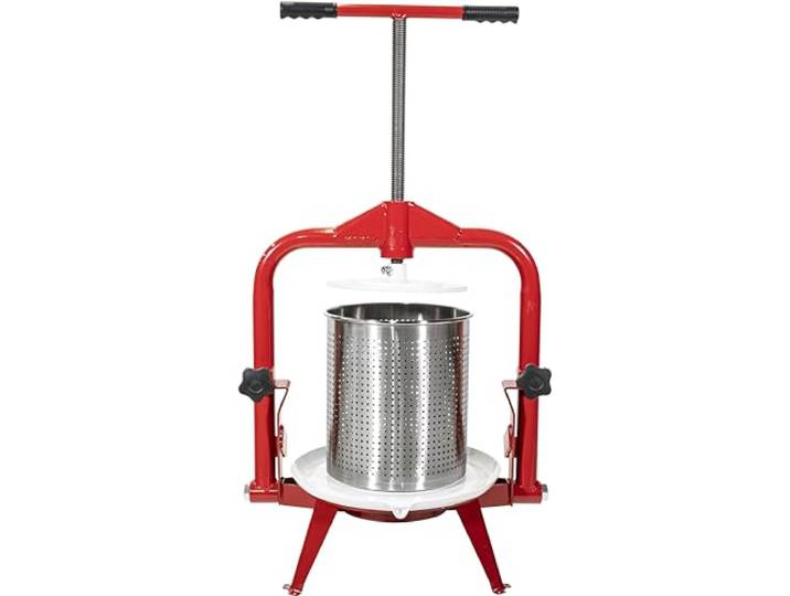 Güde Obstpresse OP 14 (14 Liter Presskorb aus gelochtem Edelstahl, massiver Stahlrahmen, lebensmittelecht lackiertes Auffangbecken, schwenkbares Druckwerk, robuste Stahlspindel, fertig montiert)